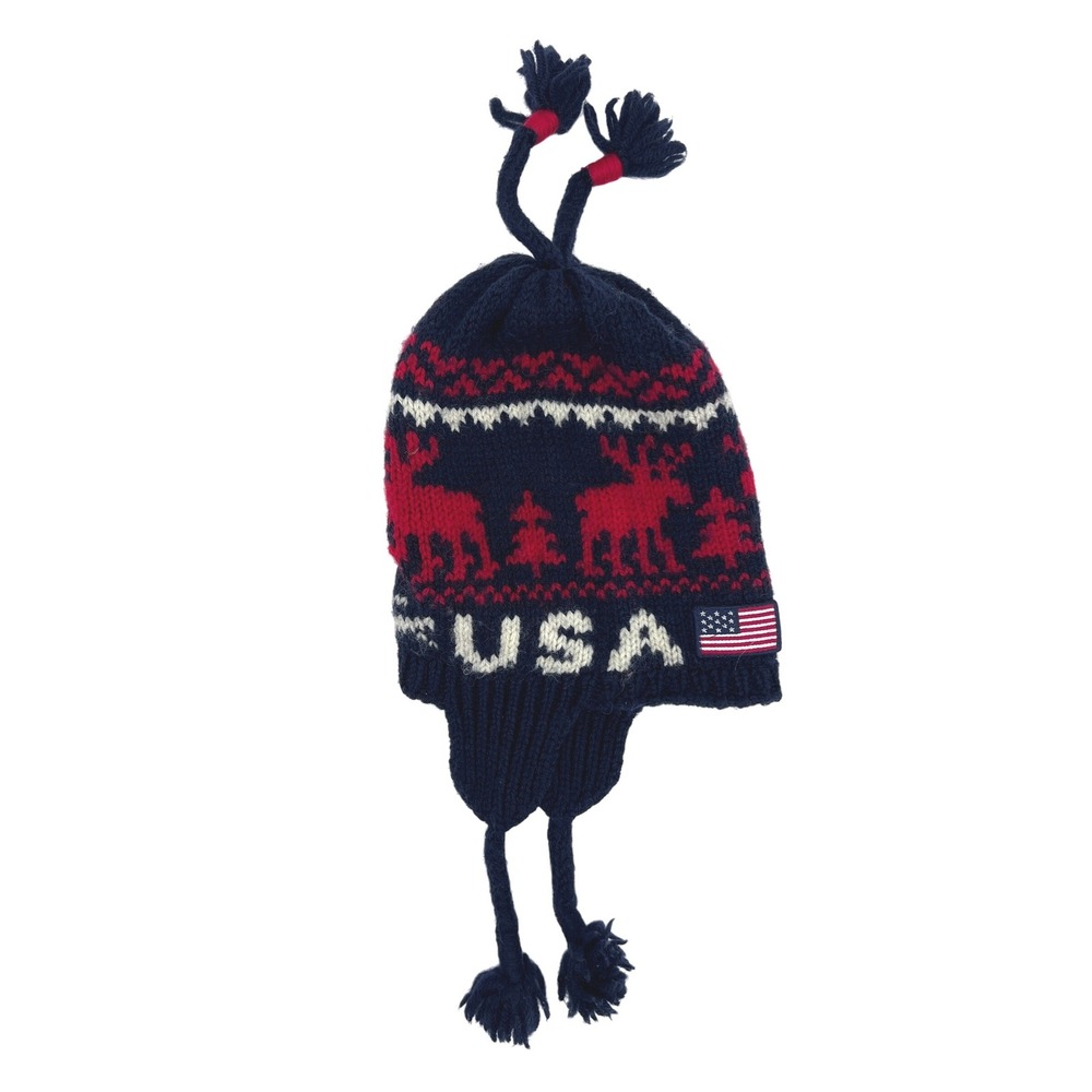 Polo Ralph Lauren Team USA 2014 Sochi Olympics Wool Beanie Hat Navy Blue Red - Picture 7 of 7